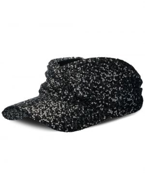 Bombažna kapa s šiltom s cekini Maison Michel črna