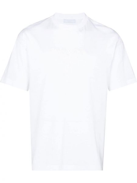 Koszulka z okrągłym dekoltem Prada biała