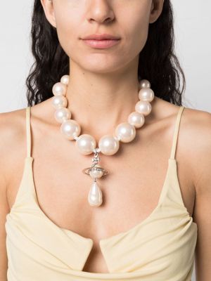 Collier avec perles Vivienne Westwood argenté