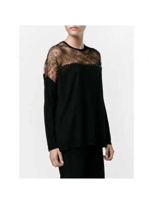 Sudadera de lana de tela jersey de encaje Valentino negro