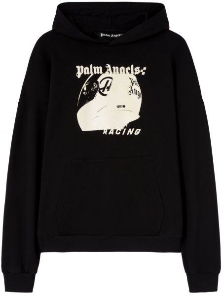 Raštuotas džemperis su gobtuvu Palm Angels juoda