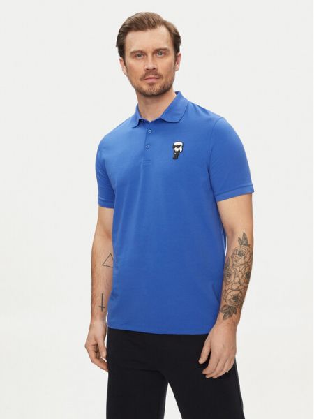 Polo marškinėliai Karl Lagerfeld mėlyna