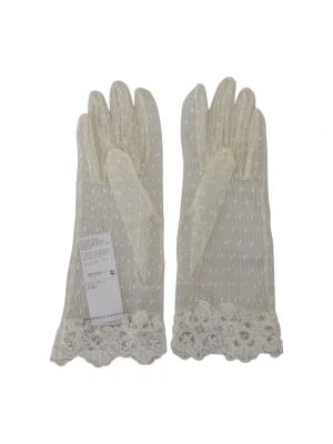 Rękawiczki koronkowe Dolce And Gabbana białe