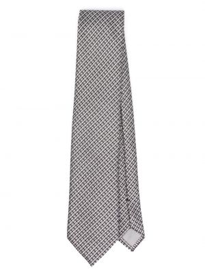 Jedwabny krawat w paski Tom Ford szary