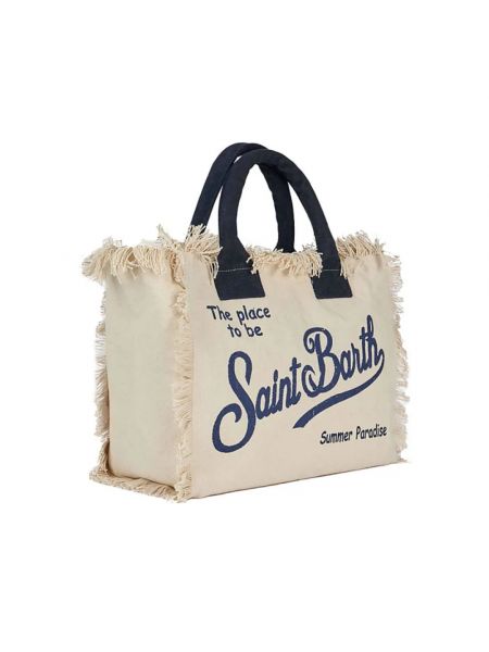 Shopper handtasche mit fransen mit taschen Mc2 Saint Barth beige