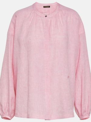 Lanena košulja Loro Piana ružičasta