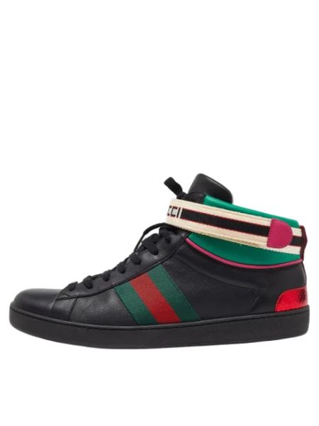 Sneakersy skórzane retro Gucci Vintage czarne