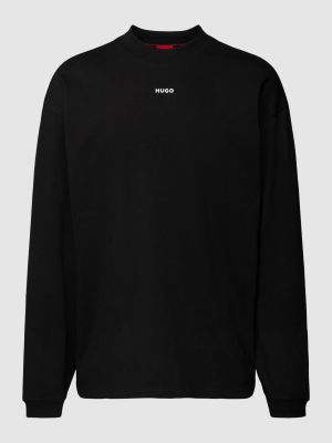 Bluza z nadrukiem z długim rękawem relaxed fit Hugo Boss czarna