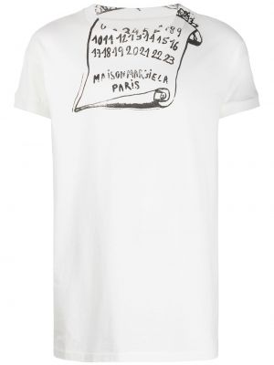 Raštuotas marškinėliai Maison Margiela balta