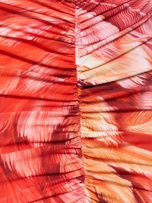 Μάξι φόρεμα με λαιμόκοψη v Roberto Cavalli πορτοκαλί