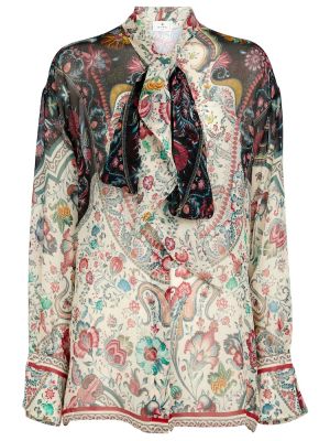 Svilena bluza s cvjetnim printom Etro