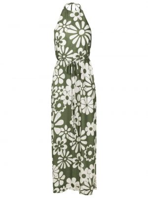 Sukienka w kwiatki z nadrukiem Osklen zielona