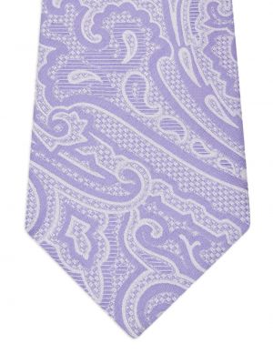 Jedwabny krawat żakardowy Etro fioletowy