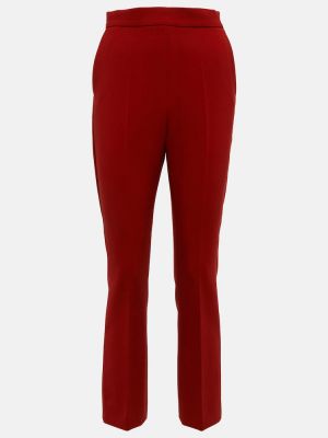 Pantalones rectos de lana Max Mara rojo