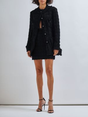 Jupe courte en laine en tweed Dolce & Gabbana noir