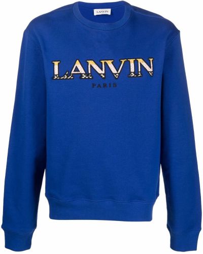 Rund hals brodert sweatshirt Lanvin blå