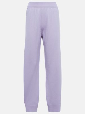 Pantaloni cu picior drept din cașmir Barrie violet