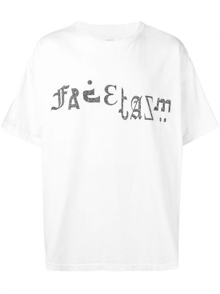 Оверсайз футболка с принтом Facetasm, белая