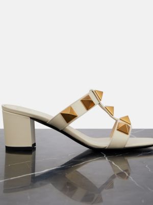 Kožené sandále Valentino Garavani béžová
