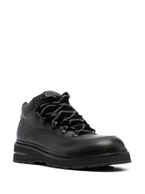 Chunky kožené kotníkové boty Giorgio Armani černé