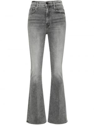 Jeans bootcut taille haute Mother gris