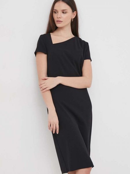 Sukienka midi z krepy Calvin Klein czarna