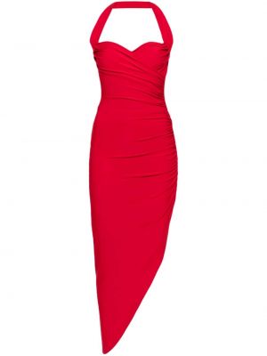 Rochie midi asimetrică Norma Kamali roșu