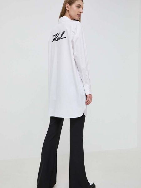 Bombažna srajca Karl Lagerfeld bela
