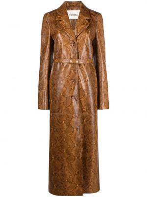 Bőr kabát Nanushka barna