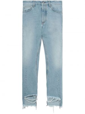 Bavlněné džíny s knoflíky s oděrkami Off-white