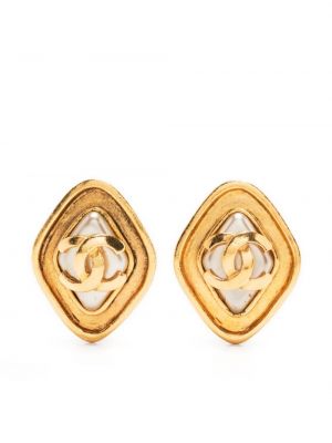 Fülbevaló gyöngyökkel Chanel Pre-owned aranyszínű