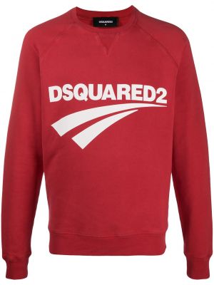Raštuotas džemperis be gobtuvo Dsquared2 raudona