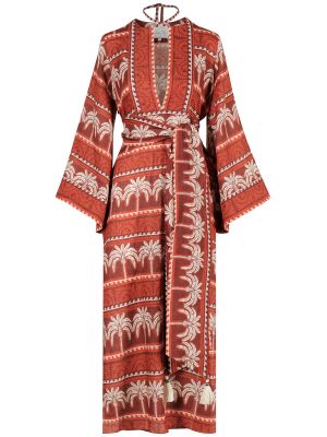 Robe longue en lin Johanna Ortiz rouge