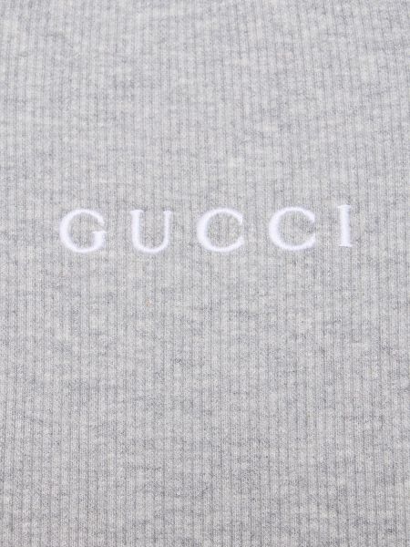 Bavlněný tank top Gucci šedý