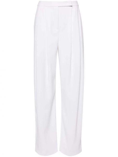 Krepové kalhoty relaxed fit Pinko bílé