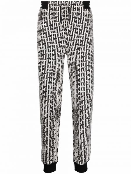 Pantaloni sport cu imagine Balmain negru