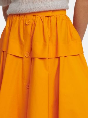 Bavlněné midi sukně s vysokým pasem Sportmax oranžové