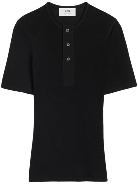 Bavlnené tričko Ami Paris čierna