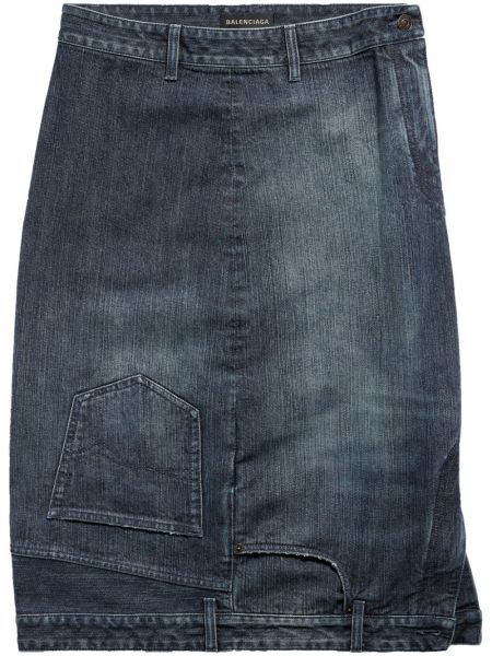 Spódnica jeansowa puchowa Balenciaga niebieska