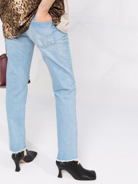 Skinny džíny s oděrkami Junya Watanabe modré