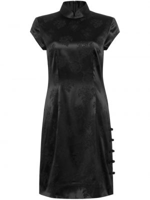 Svilena obleka iz žakarda Shanghai Tang črna