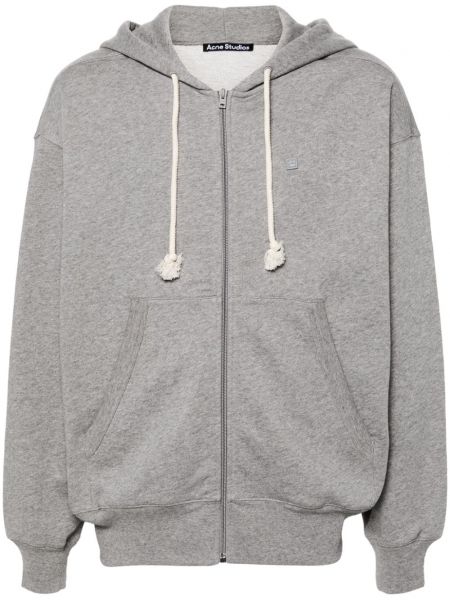 Langes sweatshirt mit reißverschluss aus baumwoll Acne Studios grau