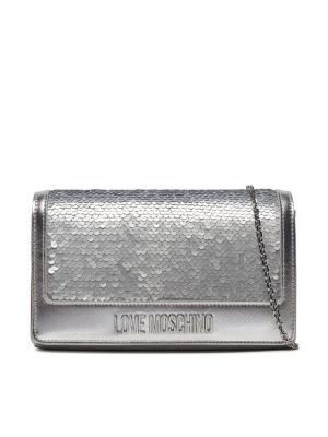 Estélyi táska Love Moschino ezüstszínű