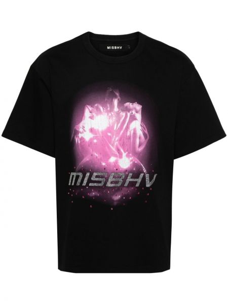 Βαμβακερή μπλούζα με σχέδιο Misbhv μαύρο