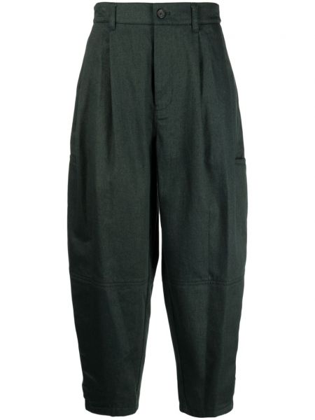 Плисирани памучни панталон Songzio зелено
