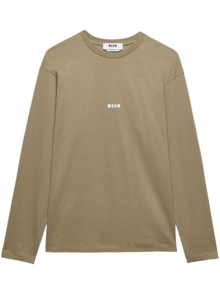 Langærmet t-shirt med lange ærmer Msgm grøn