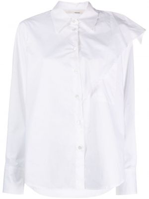 Памучна риза с драперии Tela бяло