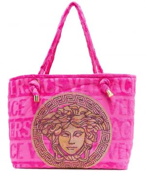 Růžová shopper kabelka Versace