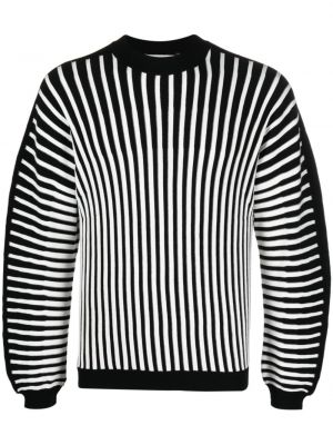 Pruhovaný sveter s potlačou s okrúhlym výstrihom Henrik Vibskov