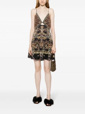 Leopardimustriga mustriline siidist kleit Camilla